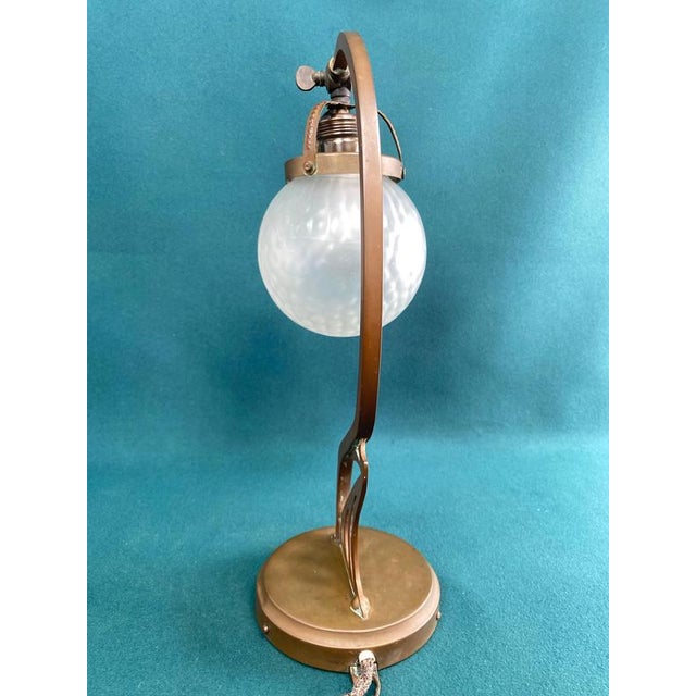 Metal Jugendstil Brass Table Lamp, 1890s For Sale - Image 7 of 9