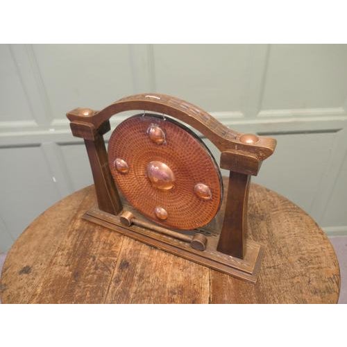Metal Arts and Crafts French Carved Copper Table Gong, 1890 For Sale - Image 7 of 8