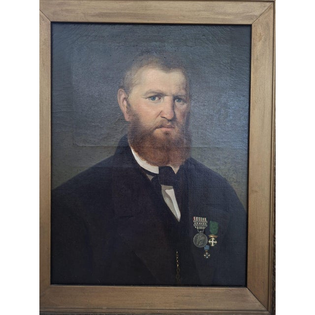 Portrait of Knight Giovanni Guido da Cilavegna, Portrait, 1866, Oil on Canvas For Sale - Image 13 of 13