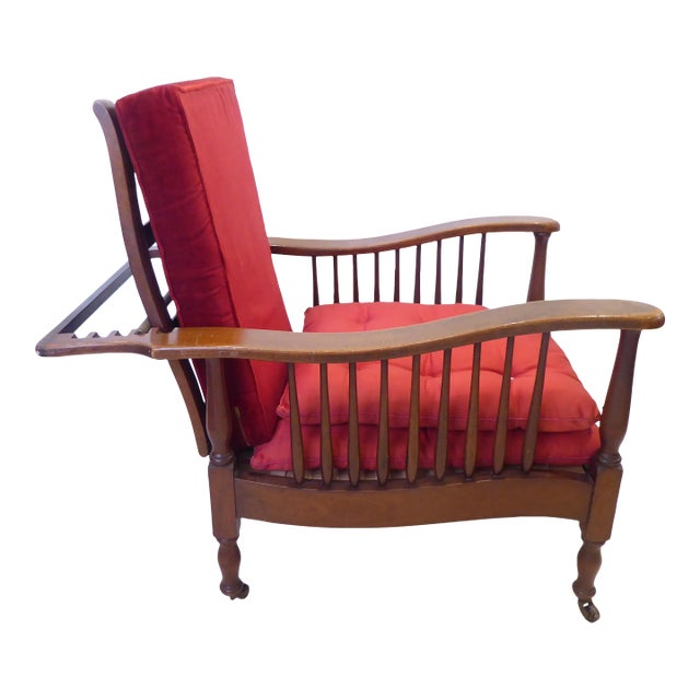 19th Century English Mahogany Morris Chair For Sale