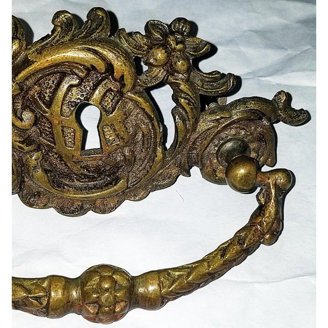1920s Large French Louis XV Style Drawer Pull For Sale - Image 4 of 6