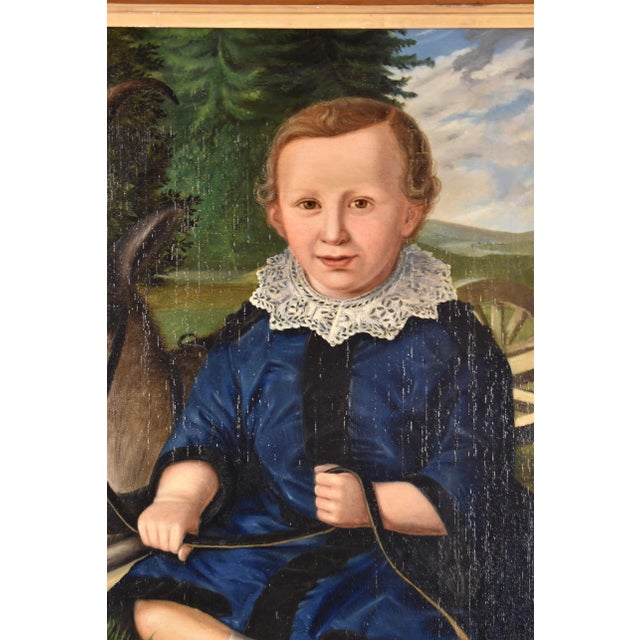 19th Century 19th Century English Painting of Boy With Goat For Sale - Image 5 of 13