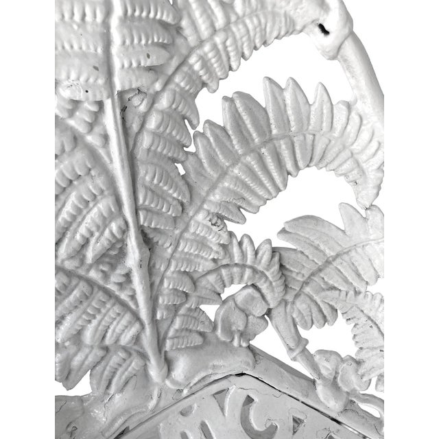 Pair of Antique White Cast Iron Garden Chairs For Sale - Image 10 of 11