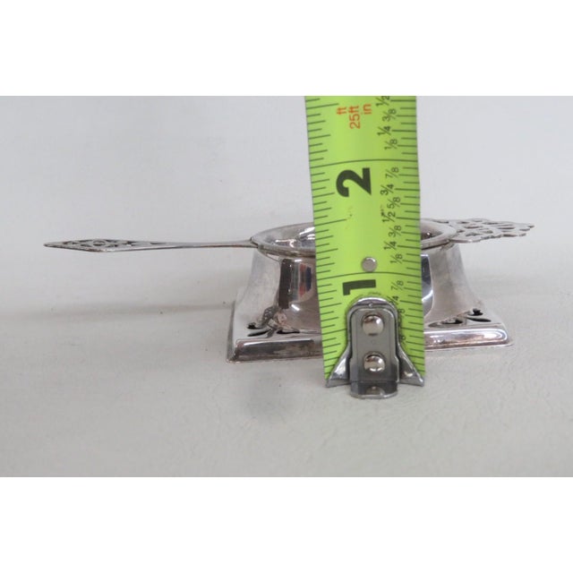 1920s Tea Strainer With Drip Stand Epns Silver Plate - 2 pcs For Sale - Image 10 of 13