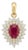 Natural 18k Gold Pendant, 0.73ct Ruby, 0.64ct Diamonds For Sale