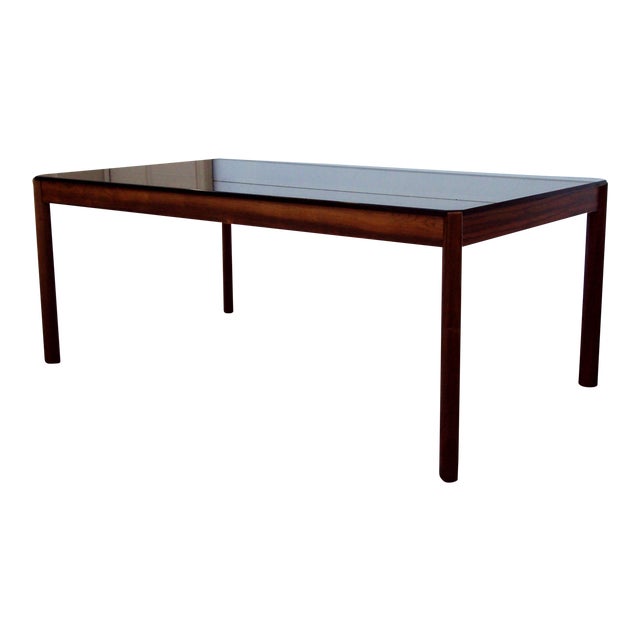 Vintage Exotic Jacaranda And Smoke Glass Coffee Table Chairish