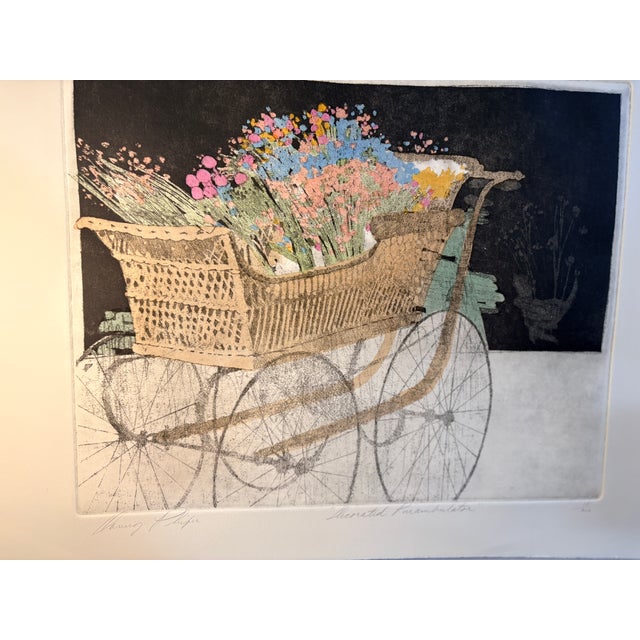 Almond Late 20th Century Danny Phifer "Decorated Perambulator" Signed Limited Edition Original Etching 13/300 For Sale - Image 8 of 16
