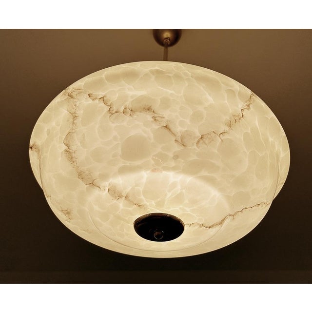 Art Deco Pendant Light in Amber Marble Glass, 1930s For Sale - Image 10 of 18