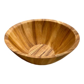 Crate & Barrel Extra Large Beechwood Serving Bowl Circa 1990’s For Sale