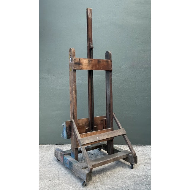 Mid 20th Century Vintage Rustic Wood Artist Easel For Sale - Image 5 of 12