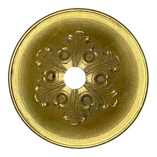 Vintage Relief Leaves Bronze Ceiling Light Plate For Sale