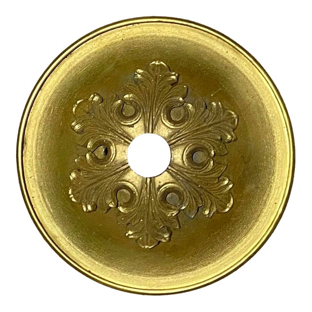 Vintage Relief Leaves Bronze Ceiling Light Plate For Sale