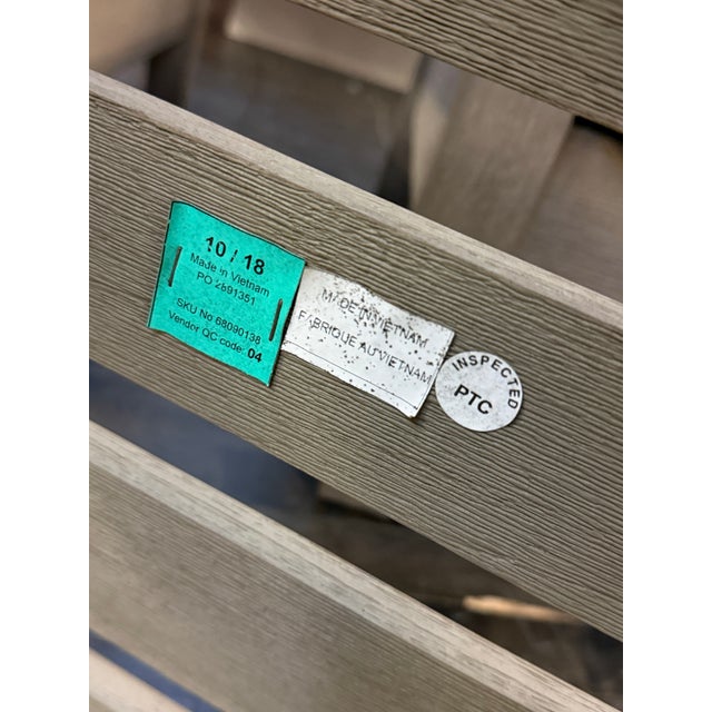 2010s Restoration Hardware Outdoor Leagrave Lounge Chairs + Ottoman, Set of Three For Sale - Image 5 of 12