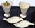 Art Deco 1960s Set of 4 Lenox Cream Ceramic Lighter Cigarette Holder Two Ashtrays Gold Trim For Sale - Image 3 of 14