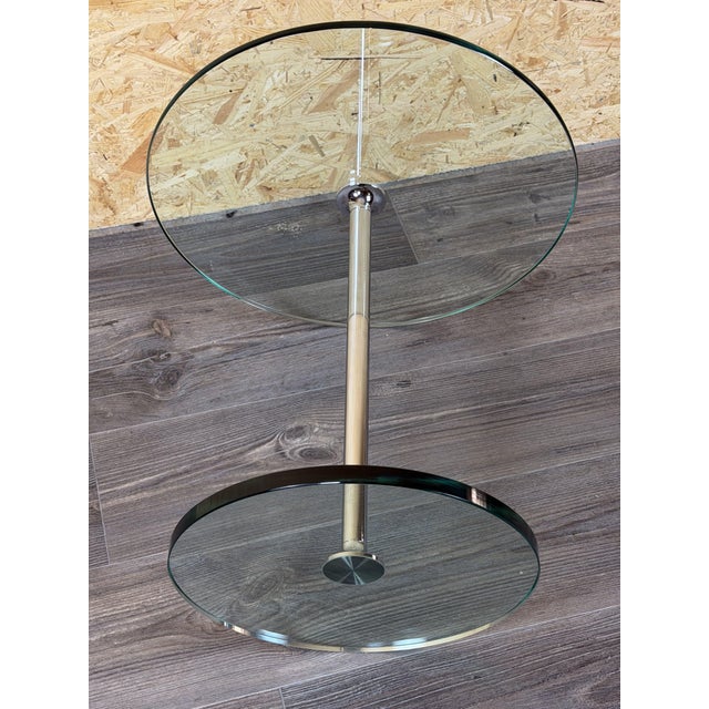 Space Age Side Table in Chrome and Glass, 1980s For Sale - Image 13 of 15