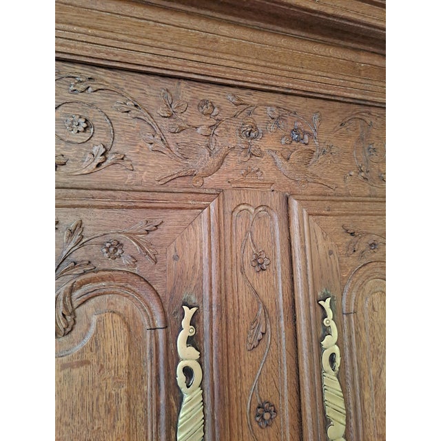 Normandy Oak Marriage Armoire, 1860 For Sale - Image 10 of 11