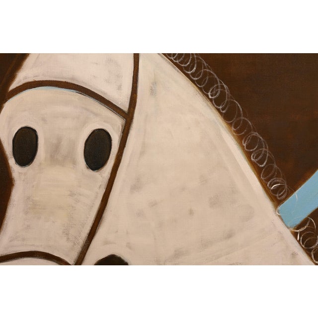 Man on Horseback Oil Painting, Large Equestrian Portrait Painting 170 X 210 Cm For Sale - Image 10 of 11