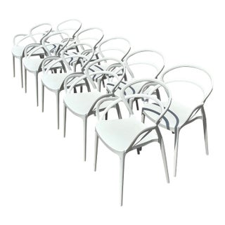 Vintage Set of 10 Mila Stacking Chairs by Siesta For Sale