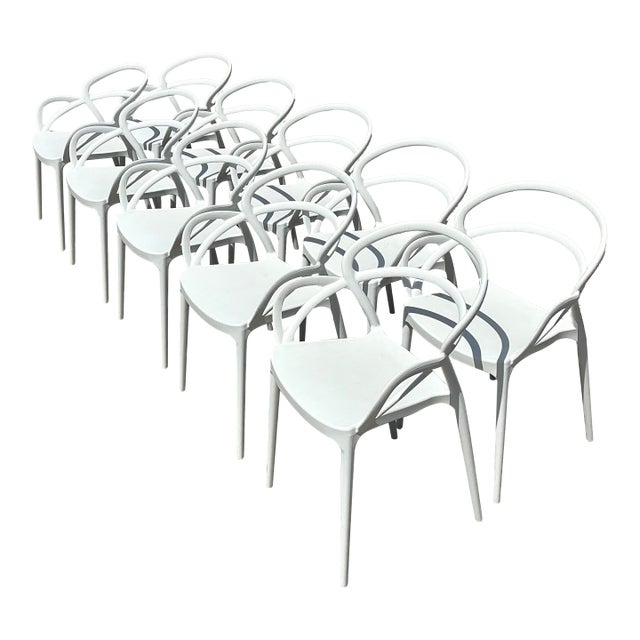 Vintage Set of 10 Mila Stacking Chairs by Siesta For Sale