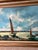 Nautical 1980s Nautical Large Oil on Canvas Sailboats Signed Unknown., Framed For Sale - Image 3 of 10