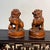 Vintage Boxwood Carved Foo Dogs / Guardian Lions - Pair of Miniature Statues For Sale In Los Angeles - Image 6 of 9