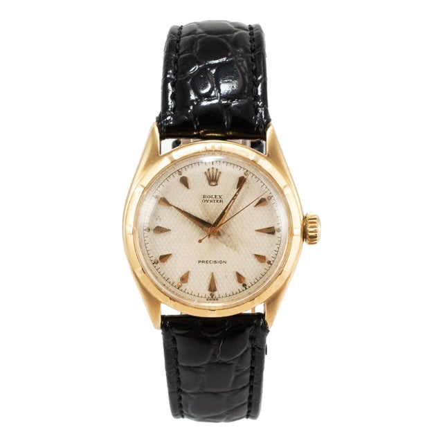 Vintage 1962 Rolex Oyster Precision 32mm 6418 18k Gold Manual Winding Watch For Sale