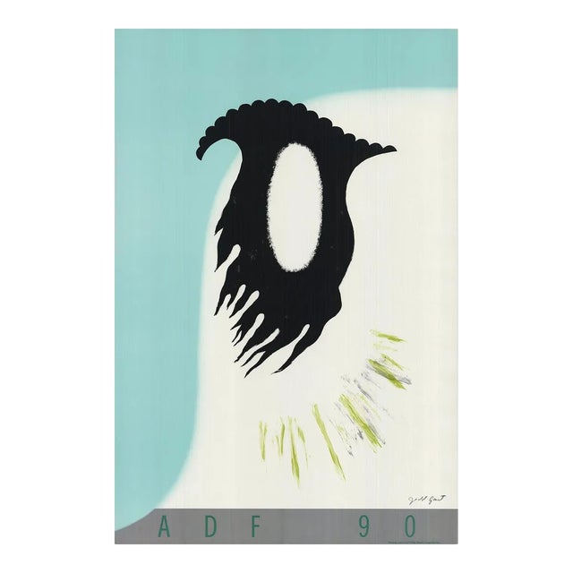 1990 Jedd Garet 'American Dance Festival 1990' Contemporary White, Black & Turquoise Offset Lithograph For Sale