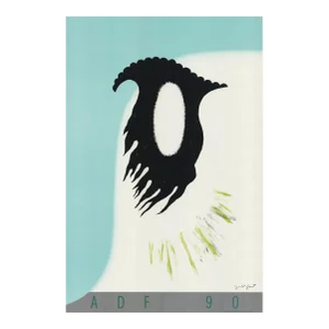 1990 Jedd Garet 'American Dance Festival 1990' Contemporary White, Black & Turquoise Offset Lithograph