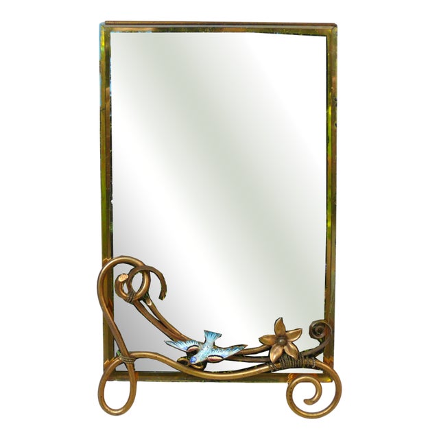 Art Nouveau Möwel Picture Frame in Brass and Enamel from D.R.G.M, Germany, 1890s For Sale