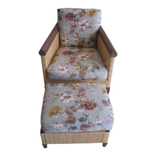 Donghia Wicker Lounge & Ottoman For Sale