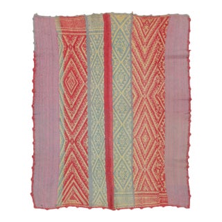 Vintage Frazada Kilim in Diamond & Striped Geometric Pattern - Rug & Kilim For Sale