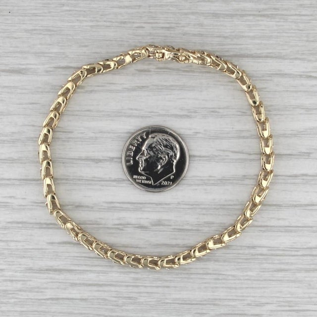 Metal 1.75ctw Diamond Tennis Bracelet 14k Yellow Gold 7" 4.7mm For Sale - Image 7 of 7