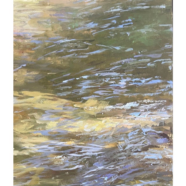 Steady Hand by Sheri Farabaugh | Oil on Canvas Man helping a child in a stream. For Sale - Image 4 of 4