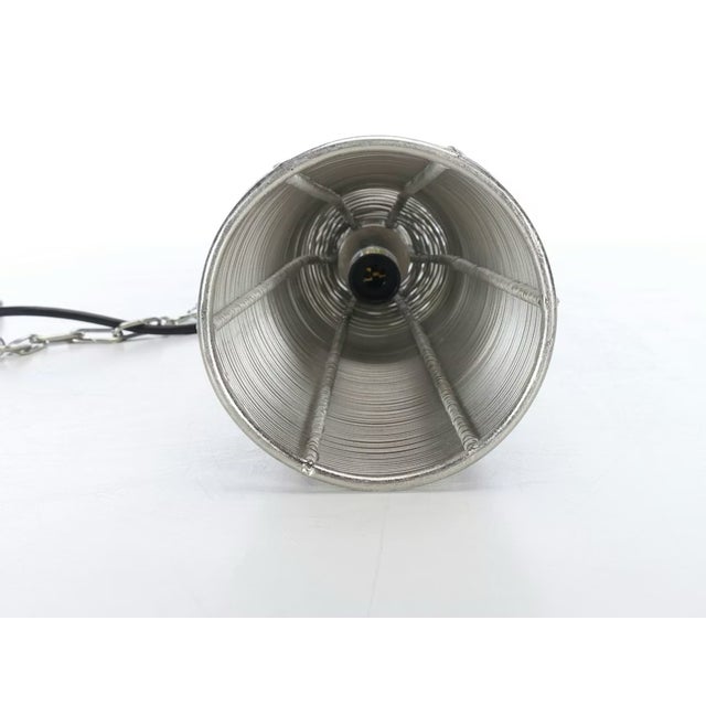 Sarreid Ltd. Three Sarreid Ltd. Contemporary Silver Brushed Wire Pendant Lights For Sale - Image 4 of 8
