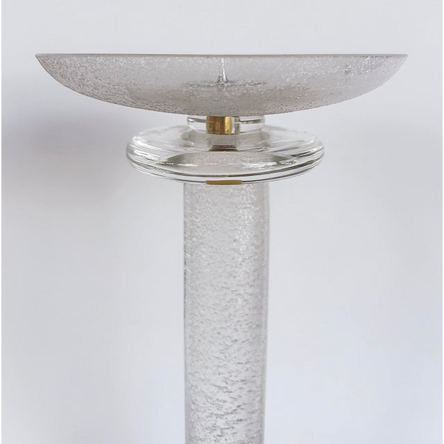 Karl Springer Italian Seguso Silver Infused Candlesticks, 1980s, a Pair Offered for sale is a pair of Karl Springer-...