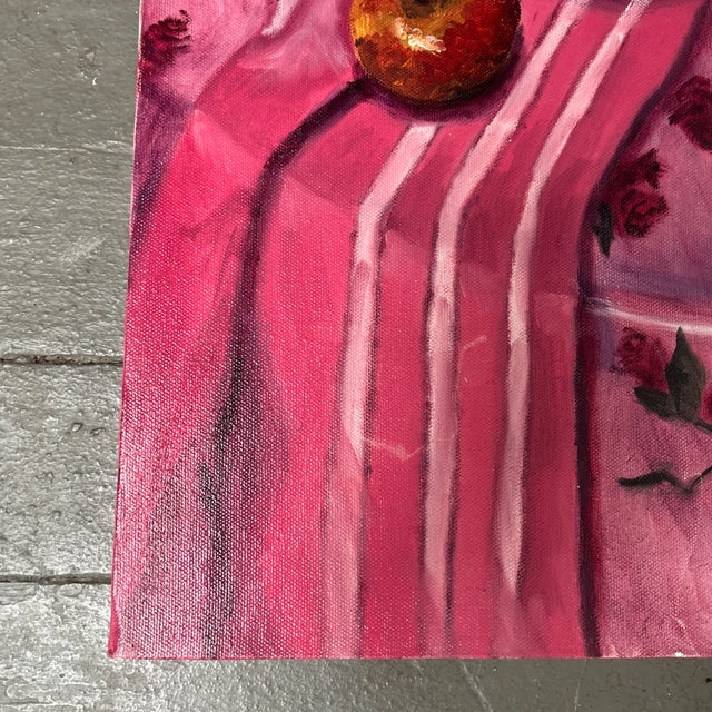 2000’s Expressionist Fruit & Floral Still Life Painting For Sale - Image 4 of 9
