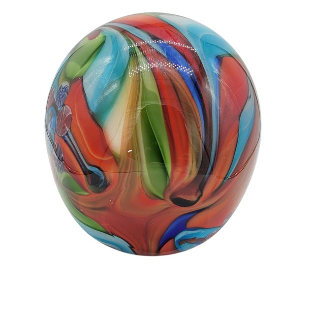 Murano S Puccini Multicolor Murano Glass Art Vase For Sale - Image 4 of 4