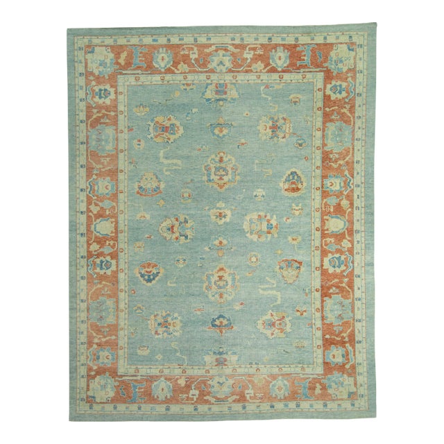 Turkish Oushak Rug 11'7" x 14'10" #18595 For Sale