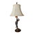 Vintage Mid-Century Modern Hand-Painted Porcelain Lady Table Lamp W/Porcelain Lady Finial For Sale