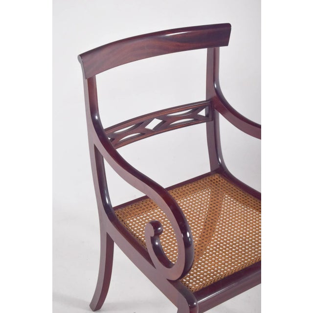 Wood English Mahogany Armchair with Straw Seat, 1890s For Sale - Image 7 of 8
