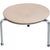 Poul Kjærholm PK33 stool with a cushion upholstered in natural leather and a frame of chrome spring steel. The stool is...