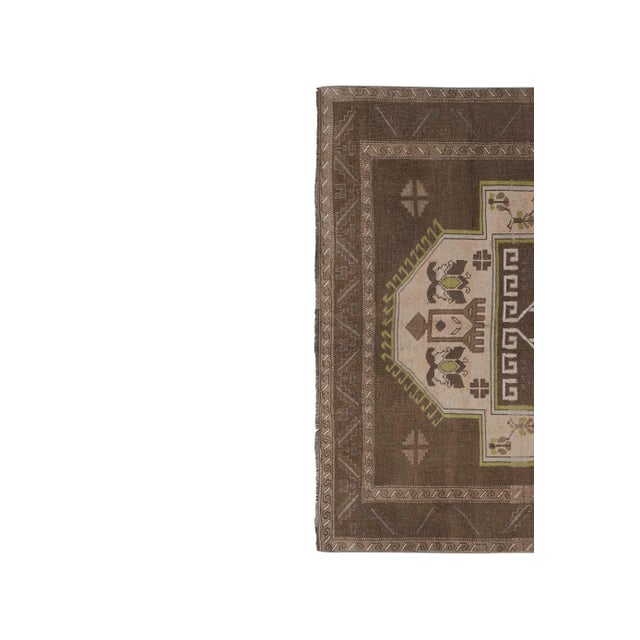 Vintage Brown Turkish Kars Rug 5'10'' X 10' For Sale - Image 4 of 13