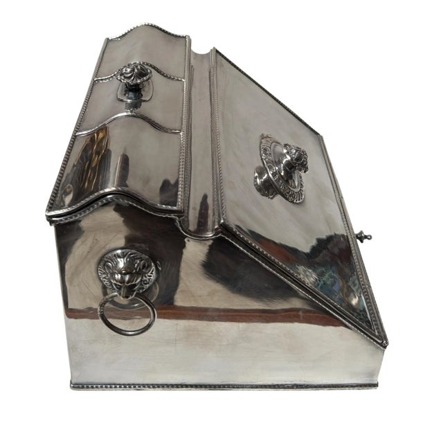 Antique Silver Inkwell & Document Box For Sale - Image 4 of 6