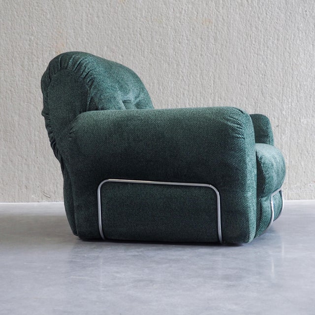 Forest Green Mid - Century Modern Italian Armchair, 1960s For Sale - Image 8 of 16