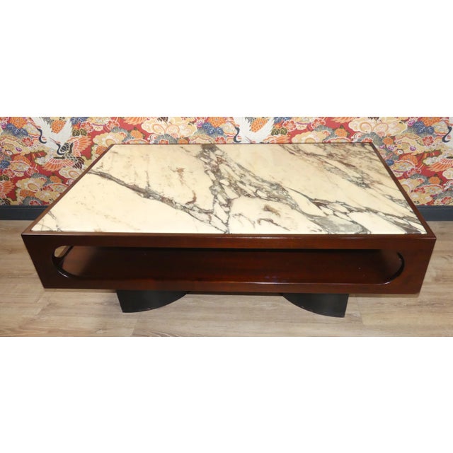 Rosewood & Marble Coffee Table, 1970s For Sale - Image 11 of 13