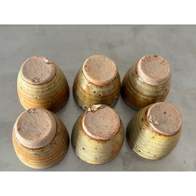 Pyrite Stoneware Cup Set by Gustave Tiffoche, France, 1970s, Set of 6 For Sale - Image 15 of 18