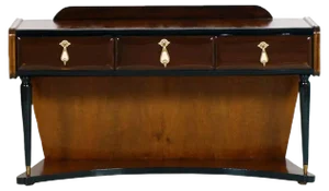 Art Deco Italian Lacquered Walnut Console, 1930s
