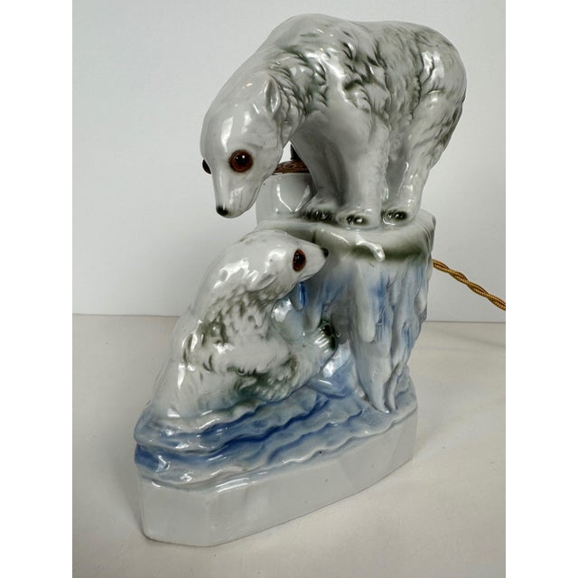 1930s Art Deco Polar Bears Lamp, 1930s For Sale - Image 5 of 17
