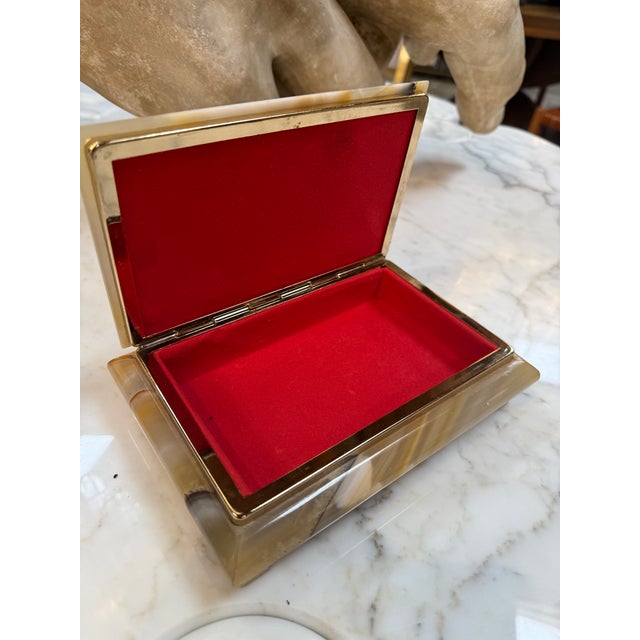 Tan 1960s Marble Decorative Box For Sale - Image 8 of 8