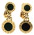 1990s Pair of Bulgari Bvlgari 18k Gold Black Onyx Drop Clip Earrings For Sale